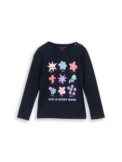 Tom Tailor Kids Langarmshirt Dunkelblau mit Blumenprint