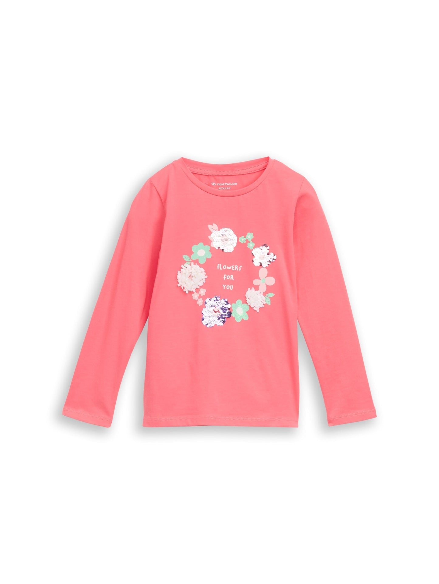 Tom Tailor Kids Langarmshirt Koralle mit Blumenherz-Print