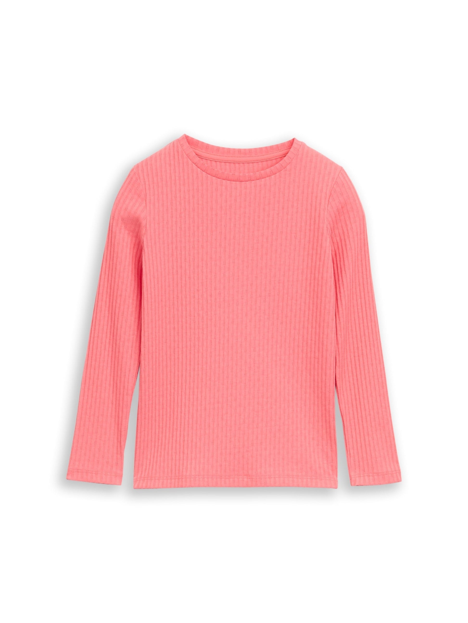 Tom Tailor Kids Langarmshirt Rippstruktur Koralle