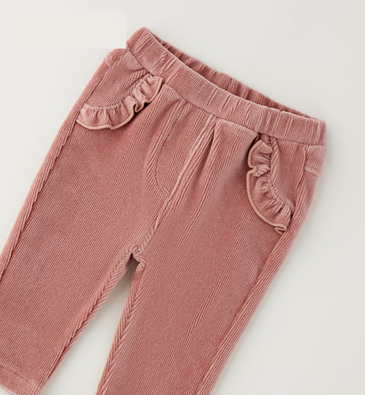 iDO Mädchen Cordhose Altrosa mit Rüschen
