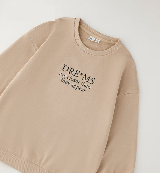 iDO Mädchen Sweatshirt Beige mit Statement-Print