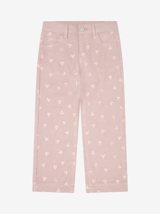 Minymo Mädchen Hose – Rosa mit Herzmuster