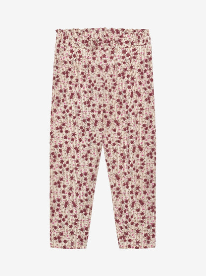 Minymo Mädchen Leggings – Rosa mit Blumenmuster