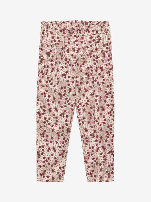 Minymo Mädchen Leggings – Rosa mit Blumenmuster
