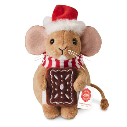 Weihnachtsmaus mit Lebkuchen - Plüschtier - Stofftier