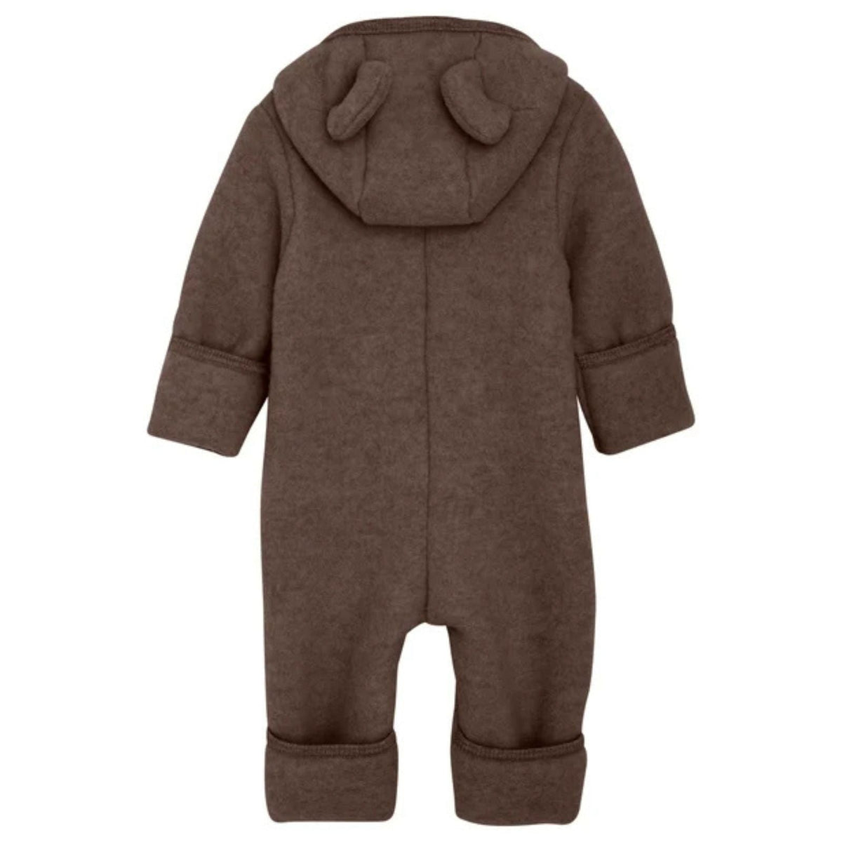 HUTTEliHUT Baby Wollfleece Overall Brown Melange Detailansicht