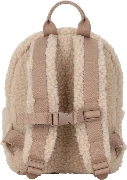 Little Dutch Teddy-Rucksack Forest Friends Taupe – Rückseite mit Brustgurt