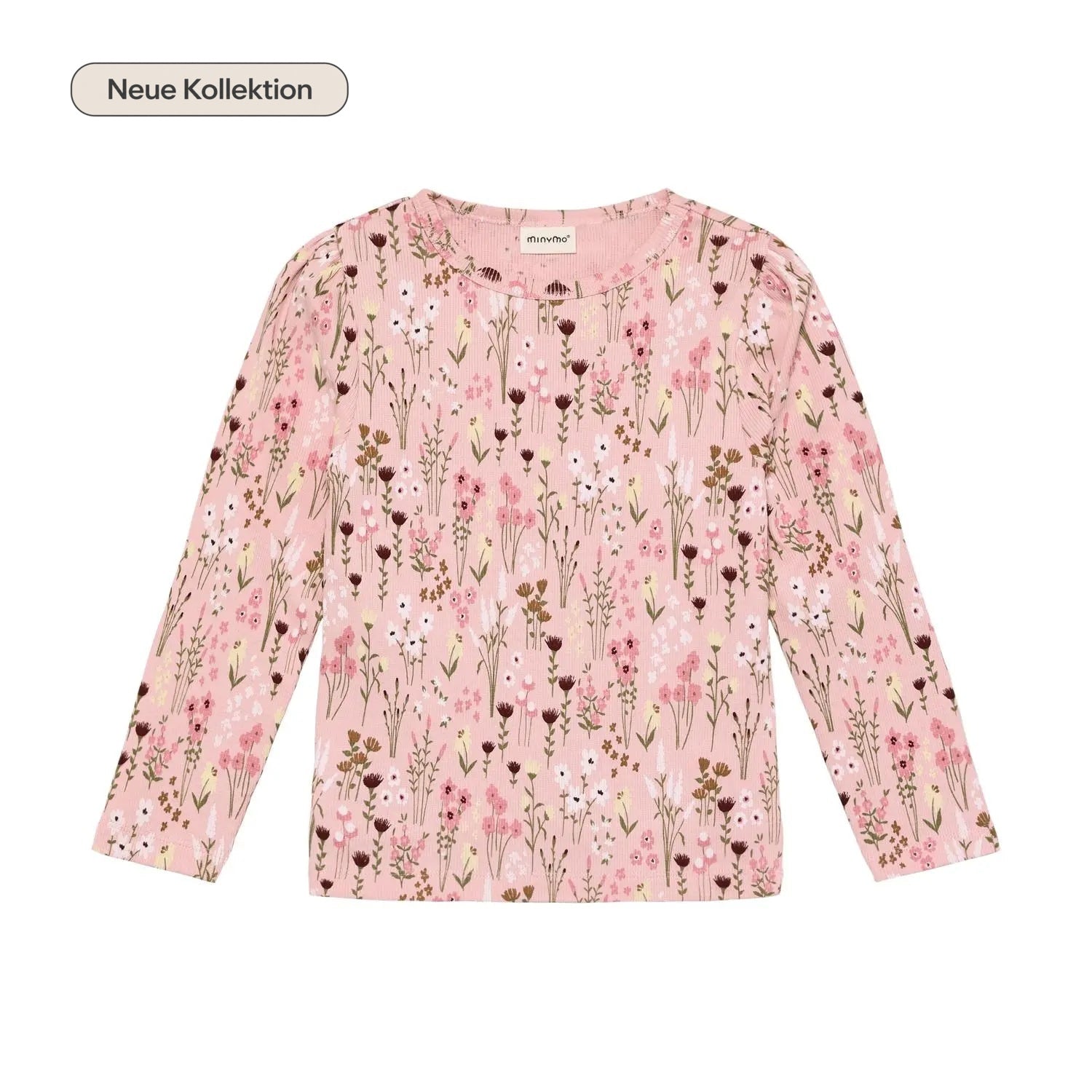 Minymo Mädchen Langarmshirt Rosa Blumenmuster – Neue Kollektion