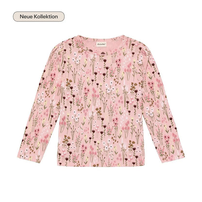 Minymo Mädchen Langarmshirt Rosa Blumenmuster – Neue Kollektion