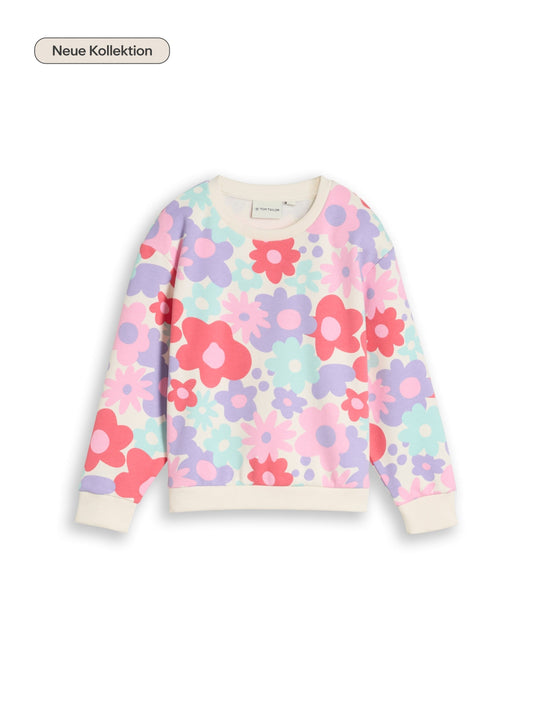 Tom Tailor Kids Cropped Sweatshirt Koralle mit Blumenmotiv – Neue Kollektion